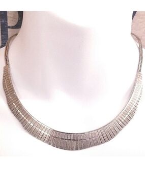 Vintage Italy 925 Sterling Silver Cleopatra Collar Necklace